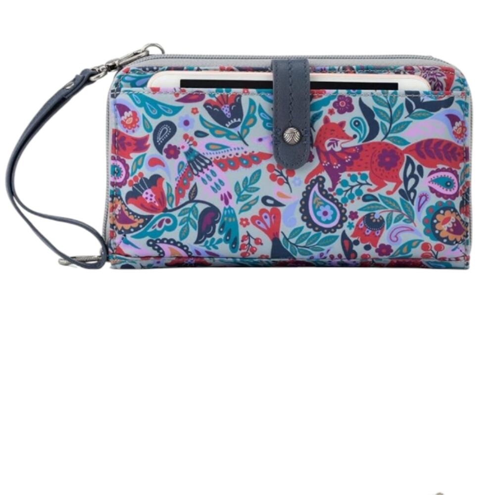 Sakroots floral Fox Woodlands‎ paisley crossbody wallet phone holder new!!!!